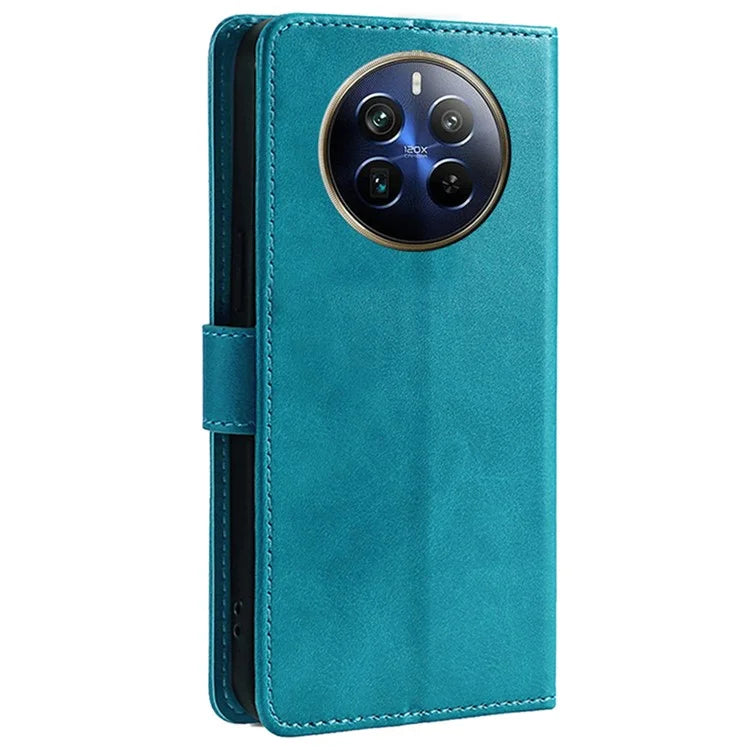For Realme 12 Pro 5G / 12 Pro+ 5G Wallet Case Calf Texture Stand Phone Protector