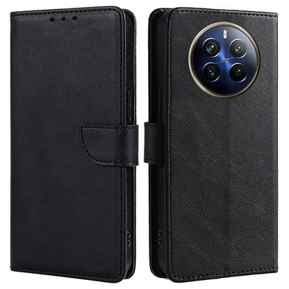 For Realme 12 Pro 5G / 12 Pro+ 5G Wallet Case Calf Texture Stand Phone Protector