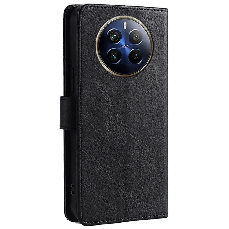For Realme 12 Pro 5G / 12 Pro+ 5G Wallet Case Calf Texture Stand Phone Protector