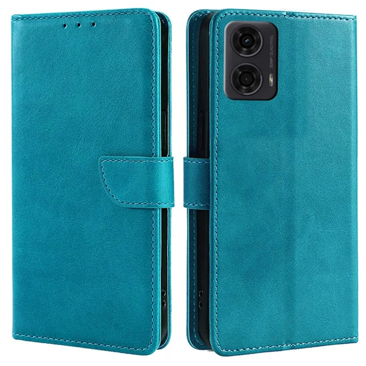 For Motorola Moto E14 4G / G04 4G / G04s 4G / G24 4G Case Scratch-Resistant Calf Texture Flip Stand Phone Cover