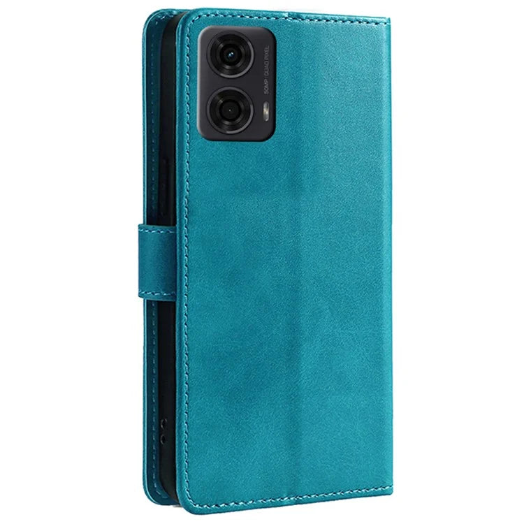 For Motorola Moto E14 4G / G04 4G / G04s 4G / G24 4G Case Scratch-Resistant Calf Texture Flip Stand Phone Cover