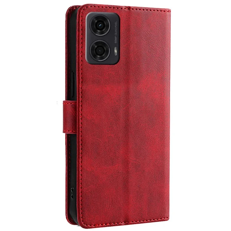 For Motorola Moto E14 4G / G04 4G / G04s 4G / G24 4G Case Scratch-Resistant Calf Texture Flip Stand Phone Cover