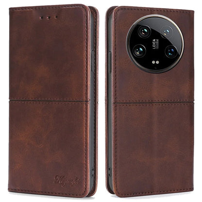 For Xiaomi 14 Ultra Leather Case Magnetic Closing Phone Cover Wholesale