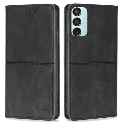 For Samsung Galaxy M15 5G Case Cowhide Texture PU Leather Phone Cover with Card Holder