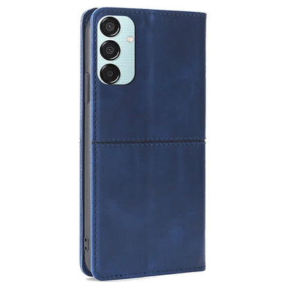 For Samsung Galaxy M15 5G Case Cowhide Texture PU Leather Phone Cover with Card Holder