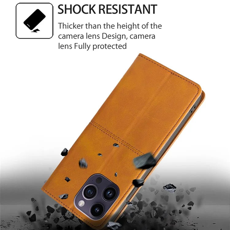 For Xiaomi Redmi Note 13R Pro 5G Case PU Leather Magnetic Closure Protective Phone Cover Cowhide Texture