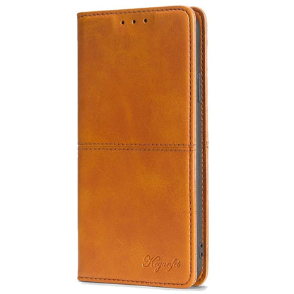 For Xiaomi Redmi Note 13R Pro 5G Case PU Leather Magnetic Closure Protective Phone Cover Cowhide Texture