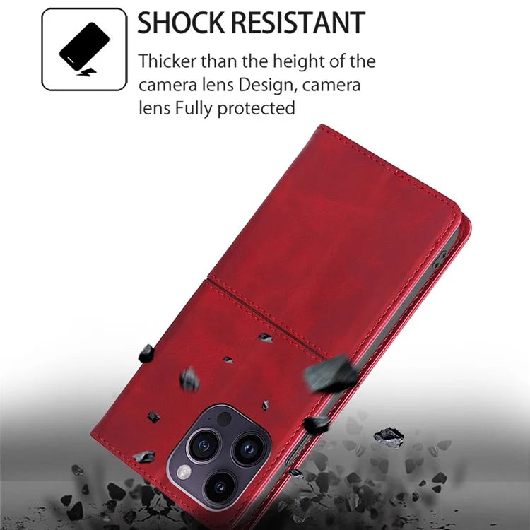 For Xiaomi Redmi Note 13R Pro 5G Case PU Leather Magnetic Closure Protective Phone Cover Cowhide Texture