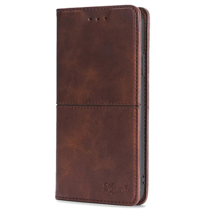 For Xiaomi Redmi Note 13R Pro 5G Case PU Leather Magnetic Closure Protective Phone Cover Cowhide Texture