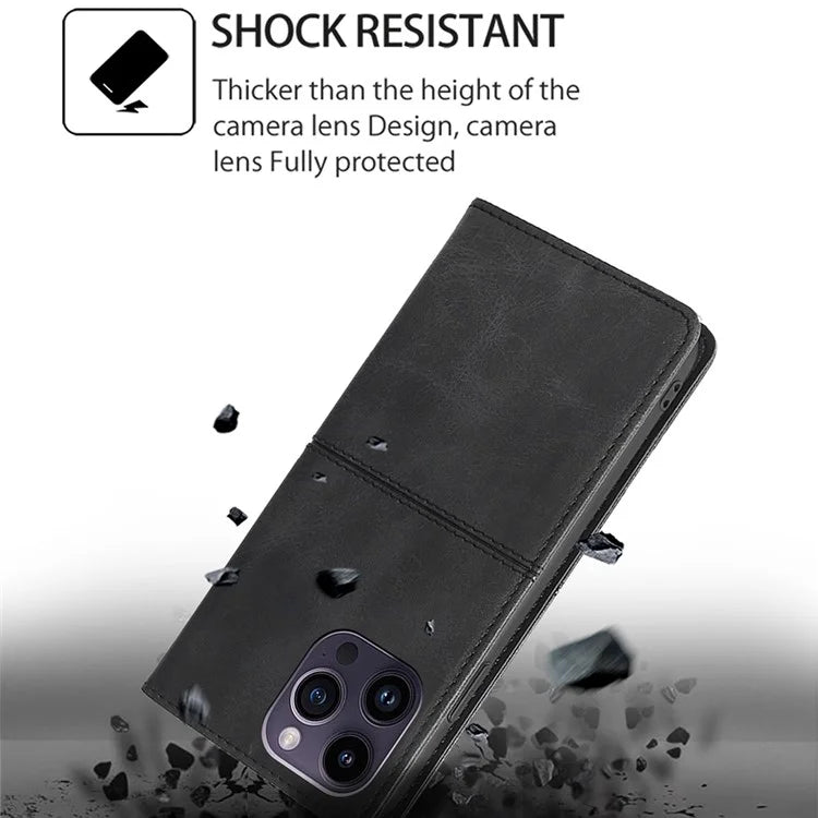 For Xiaomi Redmi Note 13R Pro 5G Case PU Leather Magnetic Closure Protective Phone Cover Cowhide Texture