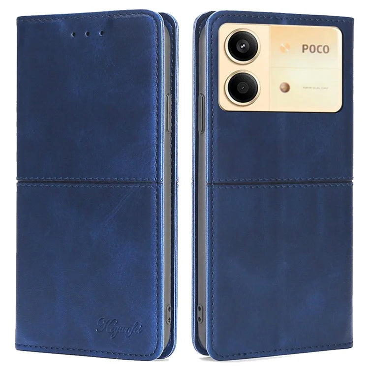 For Xiaomi Redmi Note 13R Pro 5G Case PU Leather Magnetic Closure Protective Phone Cover Cowhide Texture