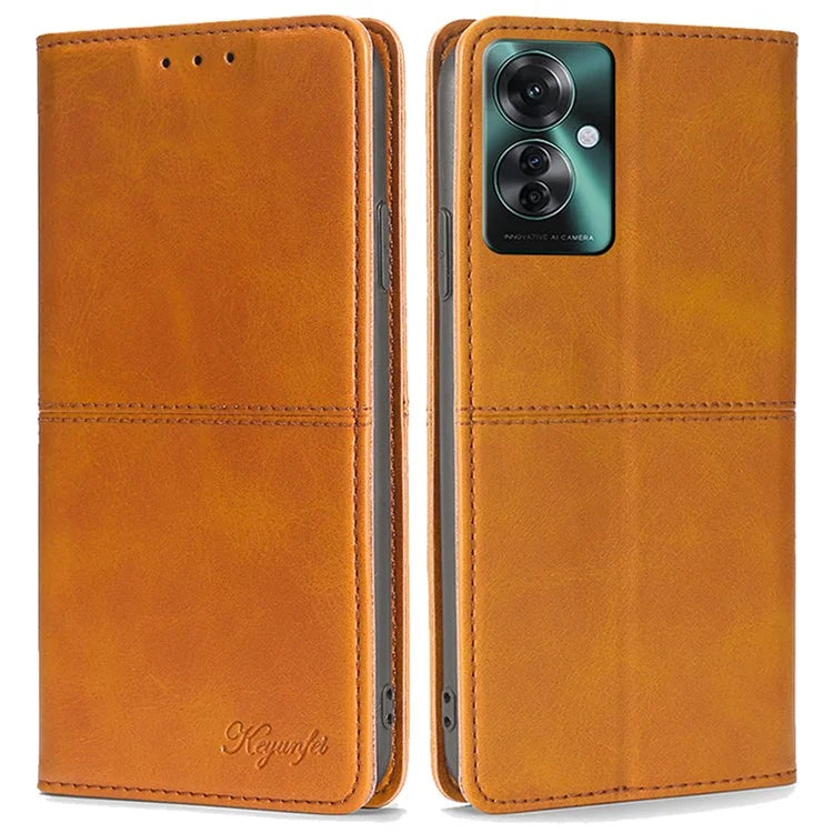 For Oppo Reno11 F 5G / F25 Pro 5G Case with Card Holder PU Leather Cowhide Texture Folio Phone Cover