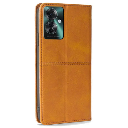 For Oppo Reno11 F 5G / F25 Pro 5G Case with Card Holder PU Leather Cowhide Texture Folio Phone Cover