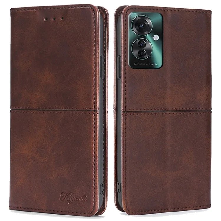 For Oppo Reno11 F 5G / F25 Pro 5G Case with Card Holder PU Leather Cowhide Texture Folio Phone Cover