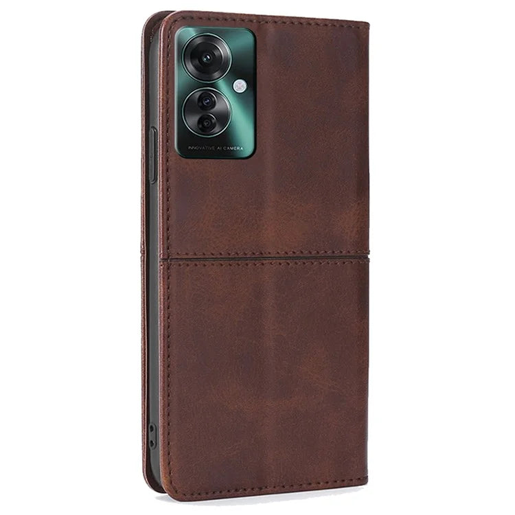 For Oppo Reno11 F 5G / F25 Pro 5G Case with Card Holder PU Leather Cowhide Texture Folio Phone Cover