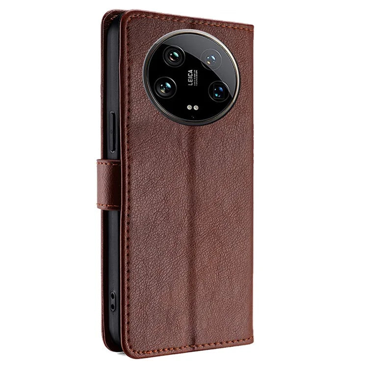 For Xiaomi 14 Ultra Phone Shell Zipper Wallet Leather Stand Case with Hand Strap