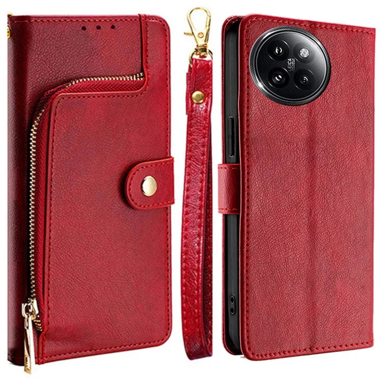 For Xiaomi Civi 4 Pro 5G / 14 Civi 5G Case PU Leather Zipper Wallet Anti-Scratch Phone Stand Cover