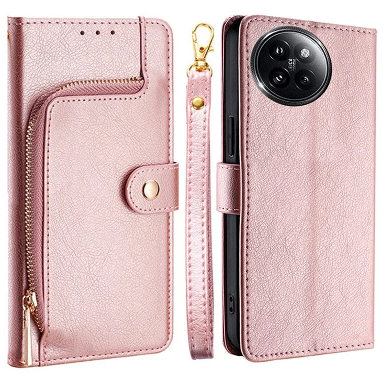 For Xiaomi Civi 4 Pro 5G / 14 Civi 5G Case PU Leather Zipper Wallet Anti-Scratch Phone Stand Cover