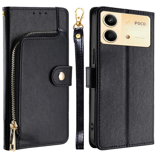 For Xiaomi Redmi Note 13R Pro 5G Stand Case Full Protection Zipper Wallet Leather Phone Cover