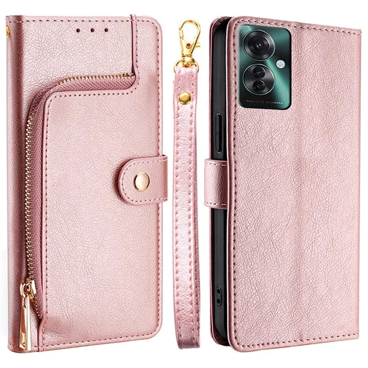 For Oppo Reno11 F 5G / F25 Pro 5G Phone Case Drop Protection Leather Zipper Wallet Cover