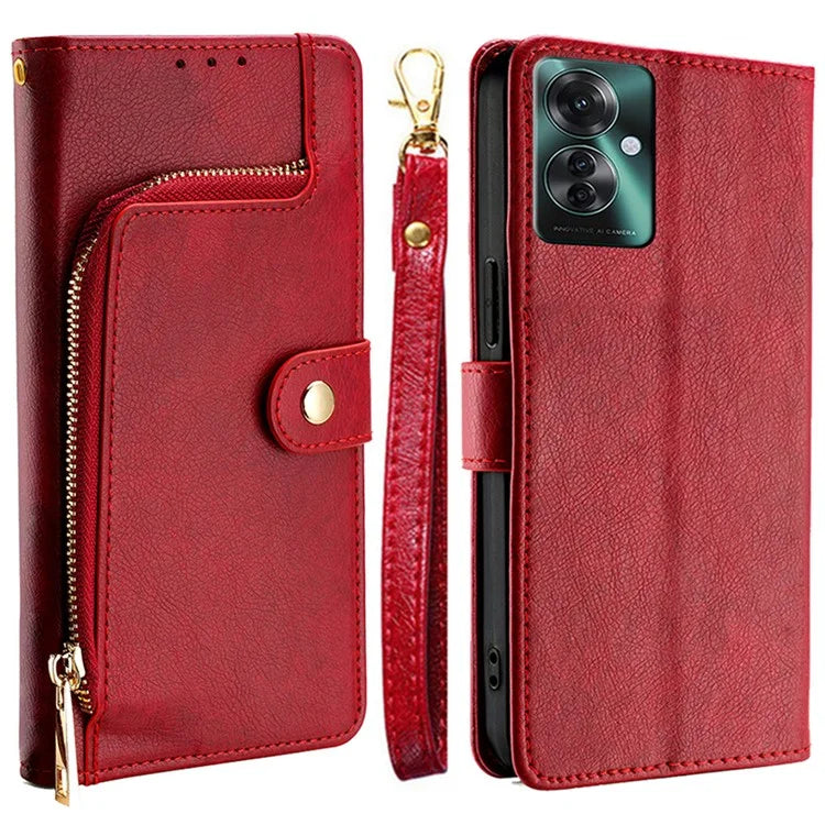For Oppo Reno11 F 5G / F25 Pro 5G Phone Case Drop Protection Leather Zipper Wallet Cover