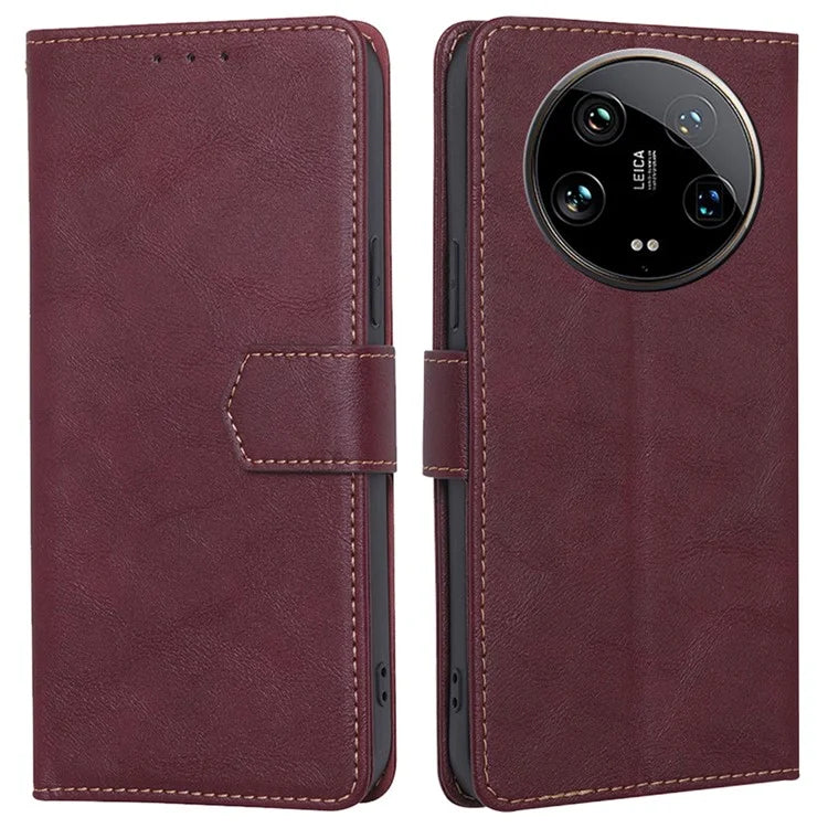 For Xiaomi 14 Ultra Case PU Leather Magnetic Flip Wallet-Style Phone Cover RFID Blocking Wholesale