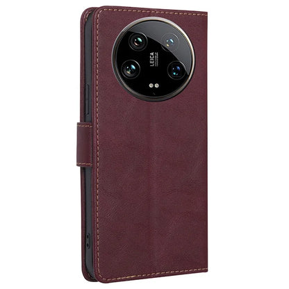 For Xiaomi 14 Ultra Case PU Leather Magnetic Flip Wallet-Style Phone Cover RFID Blocking Wholesale
