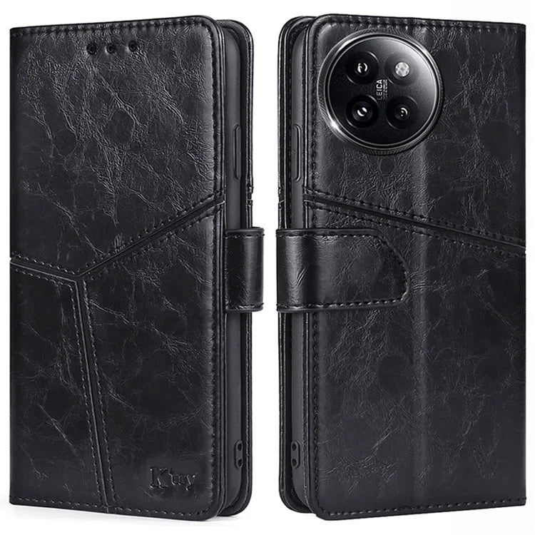For Xiaomi Civi 4 Pro 5G / 14 Civi 5G Case Wallet Geometric Splicing Phone Cover with Adjustable Stand