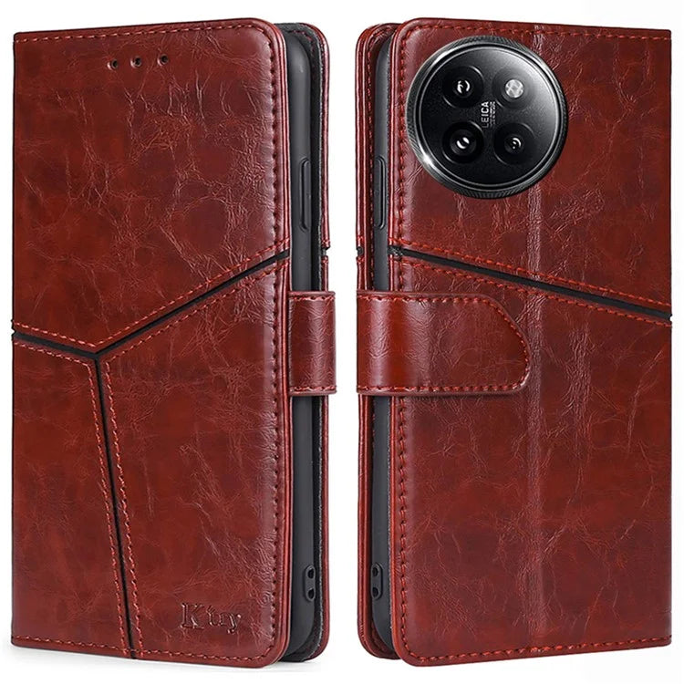 For Xiaomi Civi 4 Pro 5G / 14 Civi 5G Case Wallet Geometric Splicing Phone Cover with Adjustable Stand