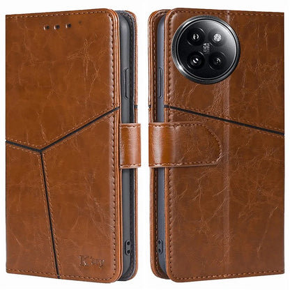 For Xiaomi Civi 4 Pro 5G / 14 Civi 5G Case Wallet Geometric Splicing Phone Cover with Adjustable Stand