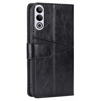 For OnePlus Ace 3V 5G Leather Case Shockproof Geometric Splicing Phone Stand Cover