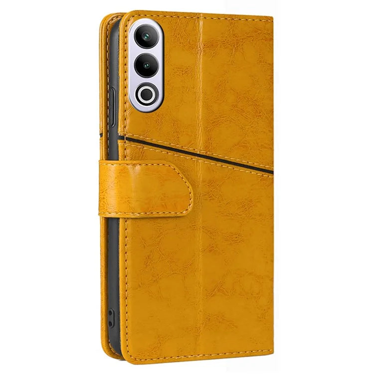 For OnePlus Ace 3V 5G Leather Case Shockproof Geometric Splicing Phone Stand Cover