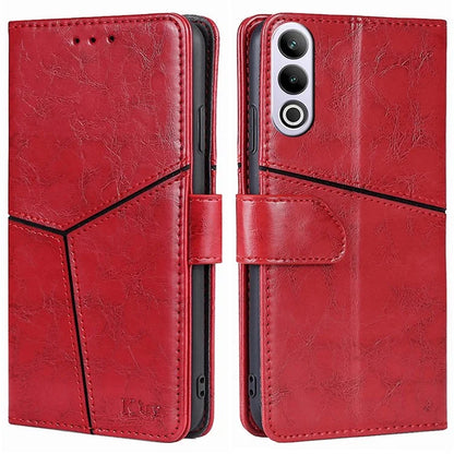 For OnePlus Ace 3V 5G Leather Case Shockproof Geometric Splicing Phone Stand Cover