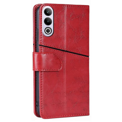 For OnePlus Ace 3V 5G Leather Case Shockproof Geometric Splicing Phone Stand Cover