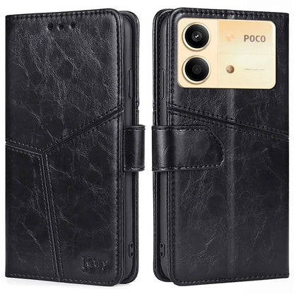 For Xiaomi Redmi Note 13R Pro 5G Case Geometric Splicing Stand Shock Absorbing Phone Cover