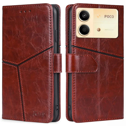 For Xiaomi Redmi Note 13R Pro 5G Case Geometric Splicing Stand Shock Absorbing Phone Cover