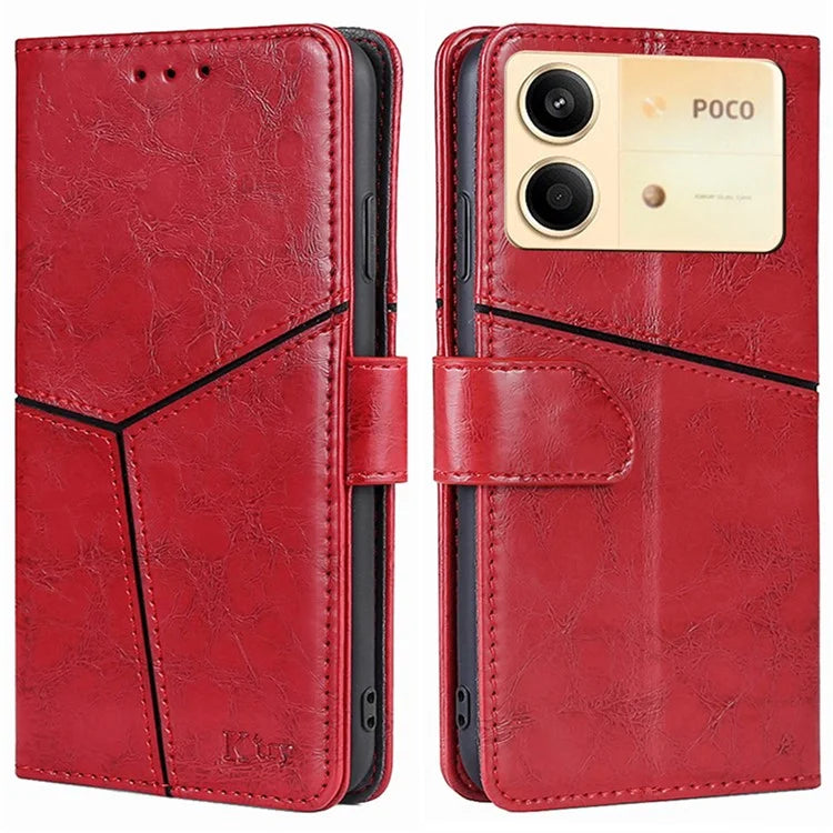 For Xiaomi Redmi Note 13R Pro 5G Case Geometric Splicing Stand Shock Absorbing Phone Cover