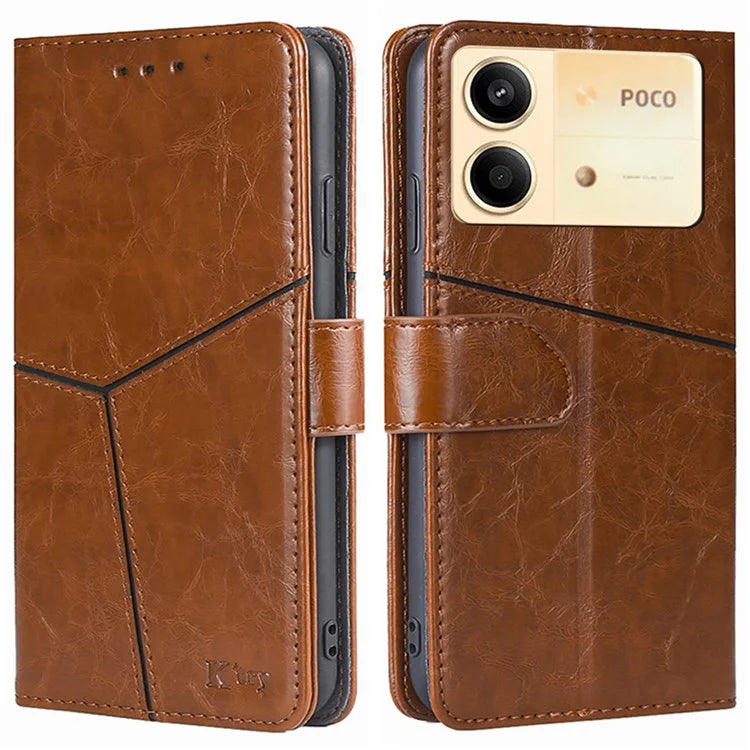 For Xiaomi Redmi Note 13R Pro 5G Case Geometric Splicing Stand Shock Absorbing Phone Cover