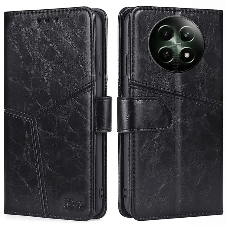 Magnetic Case for Realme 12 5G Shell Wallet Geometric Splicing Phone Cover