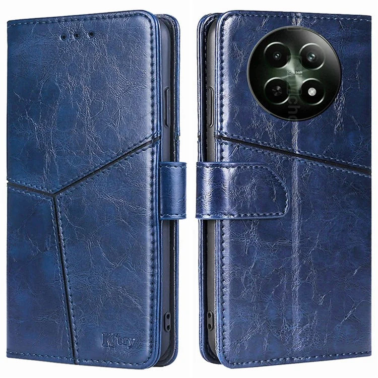 Magnetic Case for Realme 12 5G Shell Wallet Geometric Splicing Phone Cover