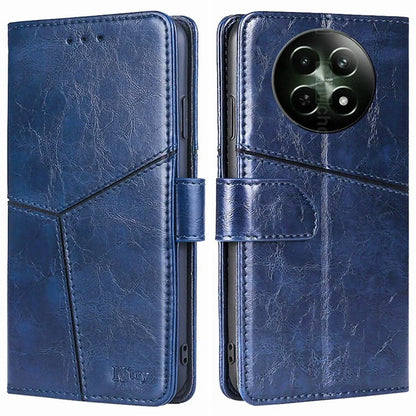 Magnetic Case for Realme 12 5G Shell Wallet Geometric Splicing Phone Cover