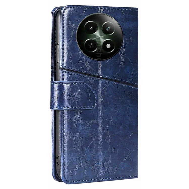 Magnetic Case for Realme 12 5G Shell Wallet Geometric Splicing Phone Cover