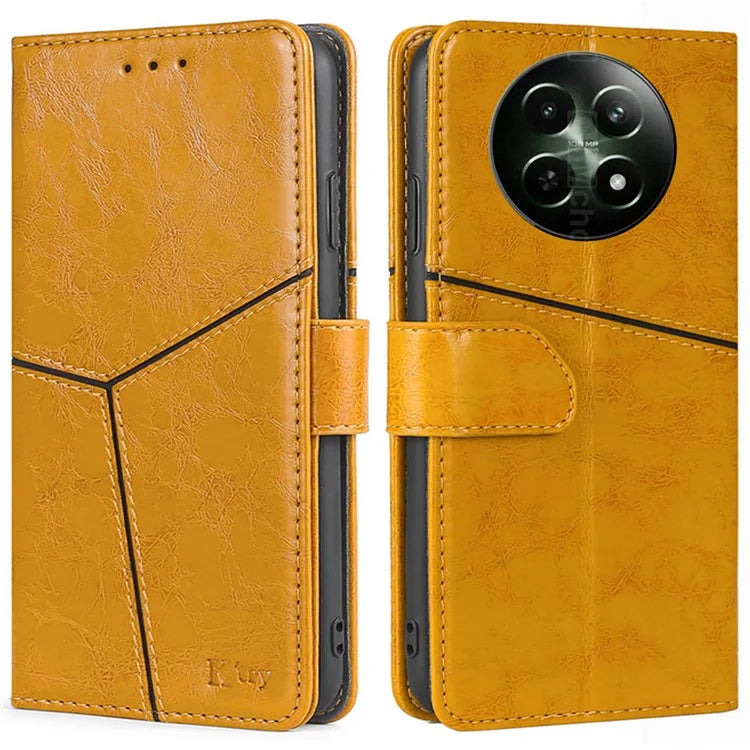Magnetic Case for Realme 12 5G Shell Wallet Geometric Splicing Phone Cover