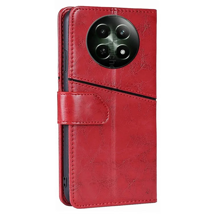Magnetic Case for Realme 12 5G Shell Wallet Geometric Splicing Phone Cover