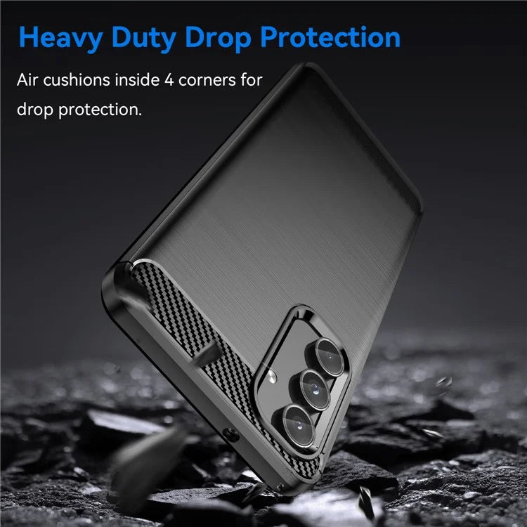 For Samsung Galaxy M55 5G / C55 5G / F55 5G Brushed Phone Case Carbon Fiber Texture Soft TPU Cover