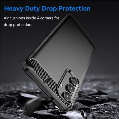 For Samsung Galaxy M55 5G / C55 5G / F55 5G Brushed Phone Case Carbon Fiber Texture Soft TPU Cover