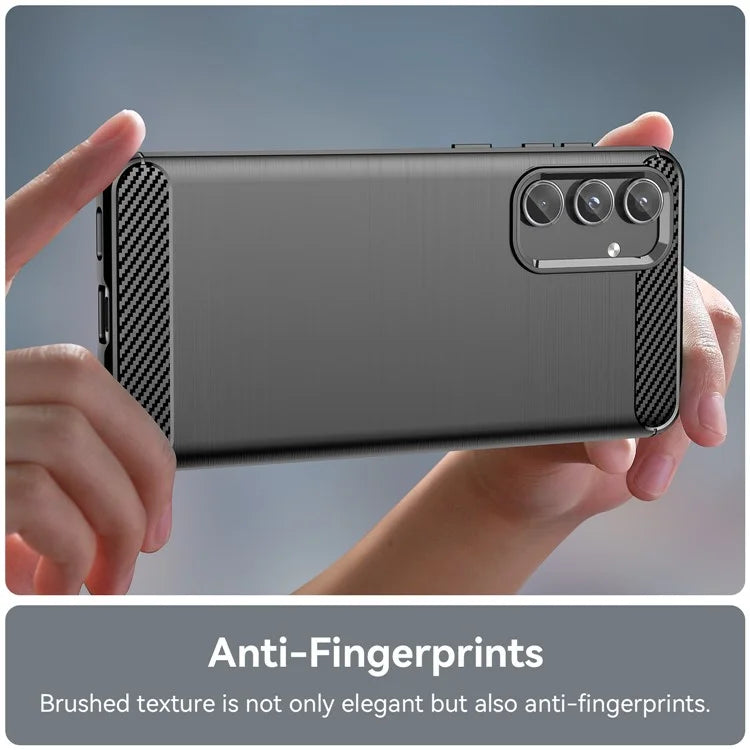 For Samsung Galaxy M55 5G / C55 5G / F55 5G Brushed Phone Case Carbon Fiber Texture Soft TPU Cover