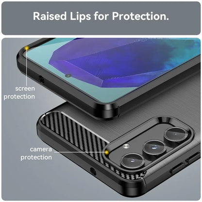 For Samsung Galaxy M55 5G / C55 5G / F55 5G Brushed Phone Case Carbon Fiber Texture Soft TPU Cover