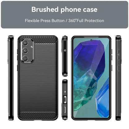 For Samsung Galaxy M55 5G / C55 5G / F55 5G Brushed Phone Case Carbon Fiber Texture Soft TPU Cover