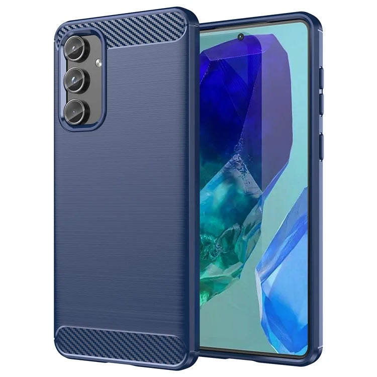For Samsung Galaxy M55 5G / C55 5G / F55 5G Brushed Phone Case Carbon Fiber Texture Soft TPU Cover